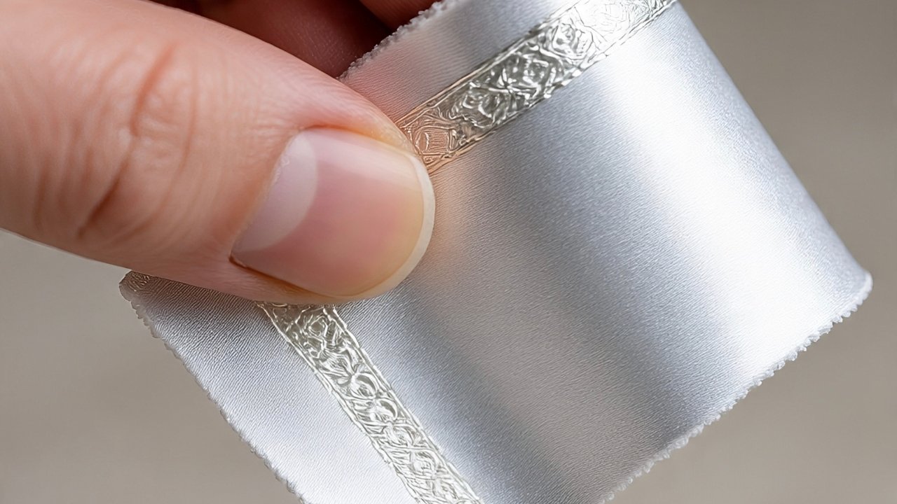 Person using a silver polishing cloth to clean a sterling silver ring